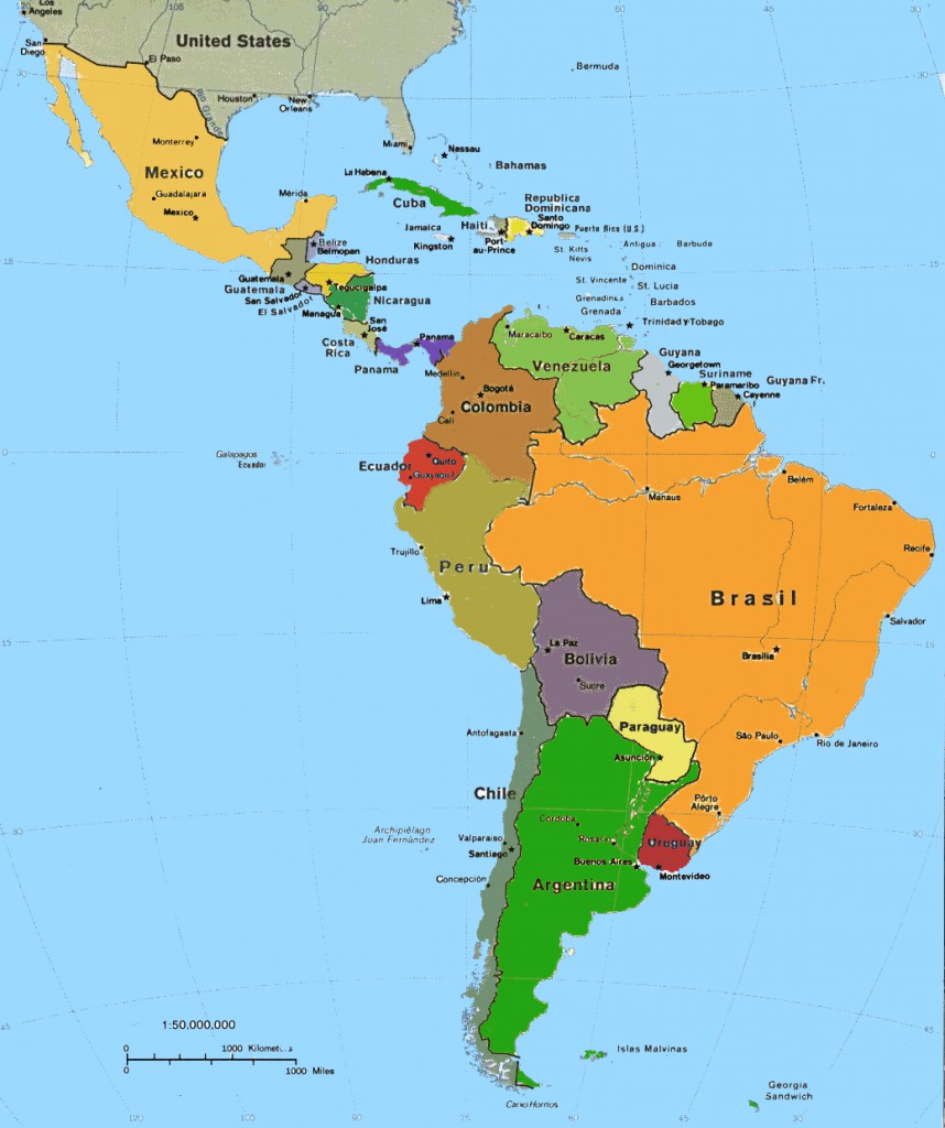 El Mapa De America Latina